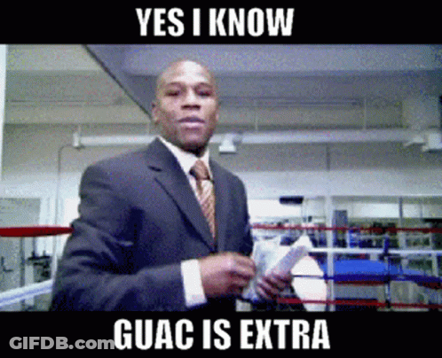 Man In Suit And Tie Boxing Ring Yes I Know Guac Is Extra GIF