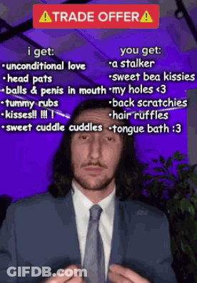 Man In Suit And Tie By Trade Offer Sign GIF