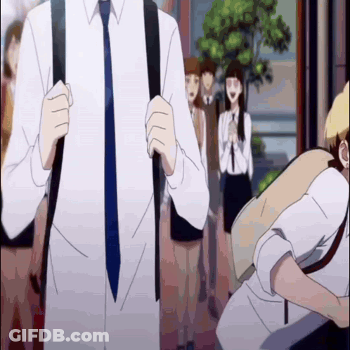 Man In Suit And Tie Carrying Backpack Walking GIF