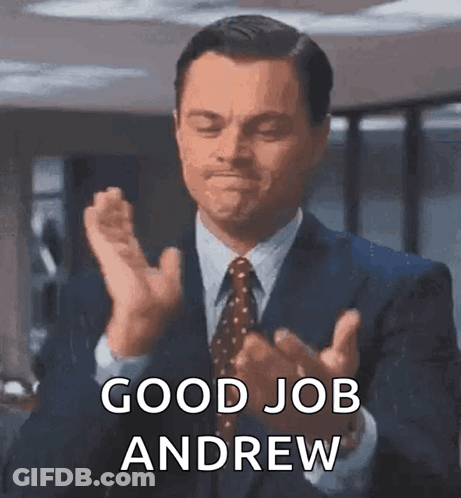 Man In Suit And Tie Clapping Good Job Andrew GIF