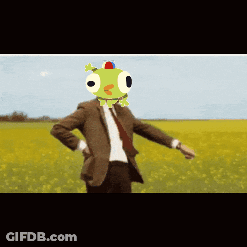 Man In Suit And Tie Dancing In Field GIF