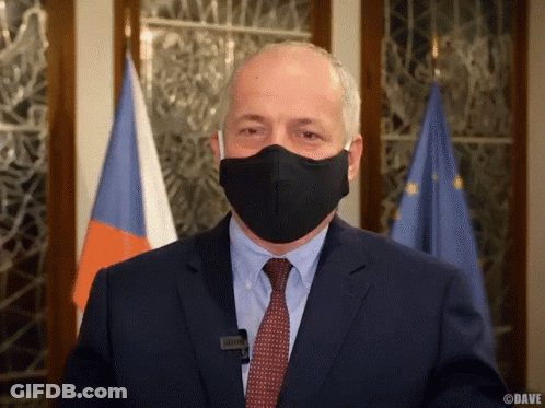 Man In Suit And Tie Face Mask Dave GIF