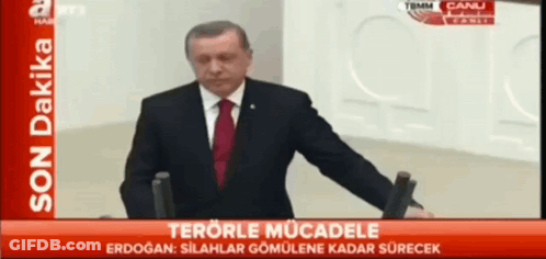Man In Suit And Tie Giving Speech On TV GIF