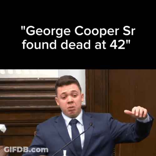 Man In Suit And Tie Giving Speech With George Cooper Sr Found Dead At 42 GIF