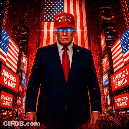 Man In Suit And Tie Hat America Is Back On It GIF