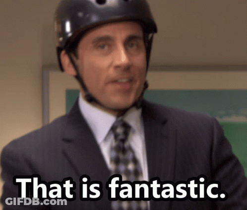 Man In Suit And Tie Helmet Says That Is Fantastic GIF