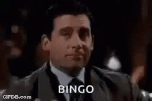Man In Suit And Tie Holding Drink Saying Bingo GIF