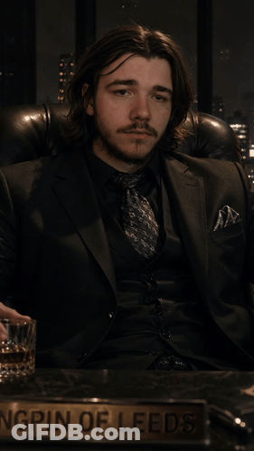 Man In Suit And Tie Holding Lighter GIF