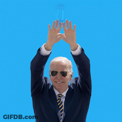 Man In Suit And Tie Holding Rainbow Saying Ter With Bill GIF
