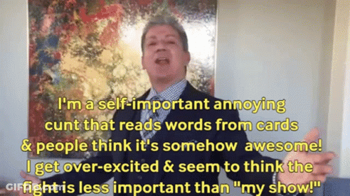 Man In Suit And Tie I'm A Self Important Annoying Cunt That Reads Words From Cards GIF