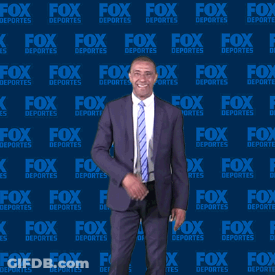 Man In Suit And Tie In Front Of Blue Background Saying Fox Deportes GIF