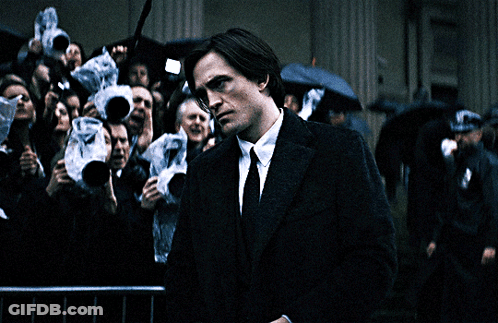 Man In Suit And Tie In Front Of Crowd Taking Pictures GIF