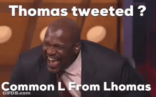 Man In Suit And Tie Laughing Thomas Tweeted GIF