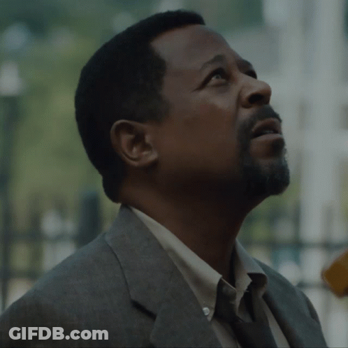 Man In Suit And Tie Looking Up GIF