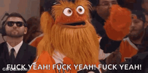 Man In Suit And Tie Next To Puppet Saying Fuck Yeah GIF