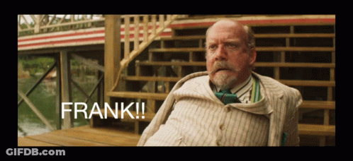 Man In Suit And Tie On Dock Saying Frank GIF