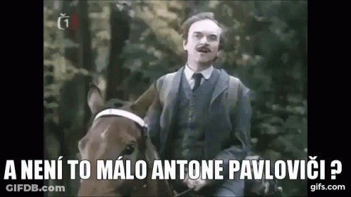 Man In Suit And Tie Riding Horse In Woods GIF