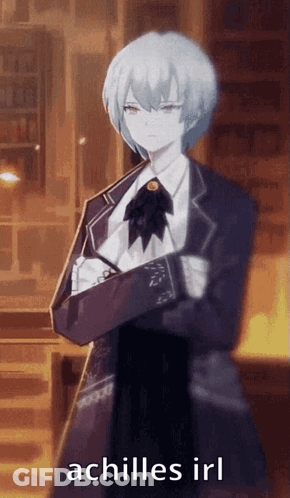 Man In Suit And Tie Saying Achilles IRL GIF