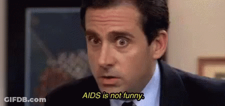 Man In Suit And Tie Saying AIDS Is Not Funny GIF
