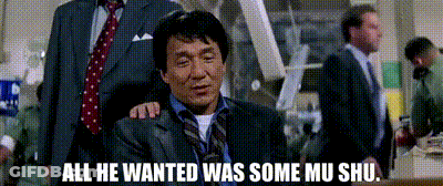 Man In Suit And Tie Saying All He Wanted Was Some Mu Shu GIF