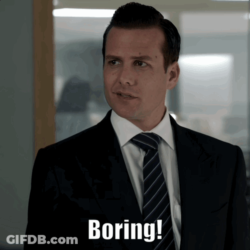 Man In Suit And Tie Saying Boring GIF