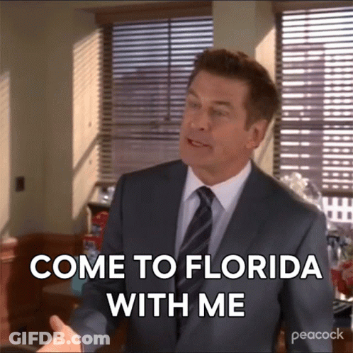 Man In Suit And Tie Saying Come To Florida With Me GIF