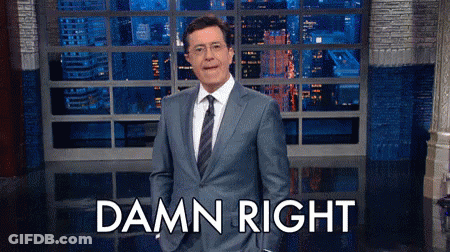 Man In Suit And Tie Saying Damn Right GIF
