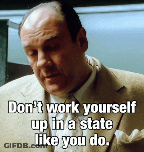 Man In Suit And Tie Saying Don't Work Up GIF