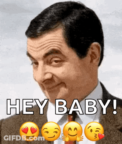 Man In Suit And Tie Saying Hey Baby GIF