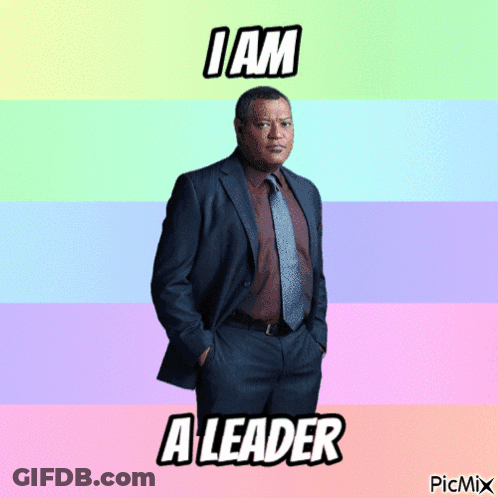Man In Suit And Tie Saying I Am A Leader GIF