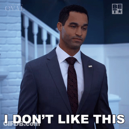 Man In Suit And Tie Saying I Dont Like This GIF
