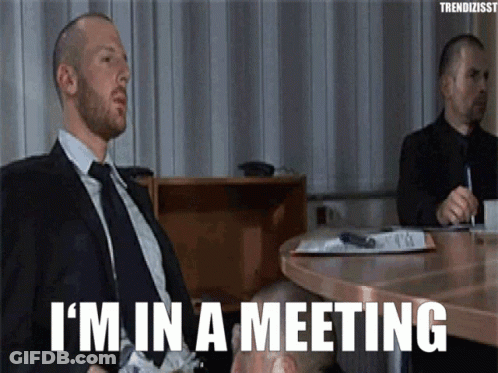 Man In Suit And Tie Saying I'm In A Meeting GIF