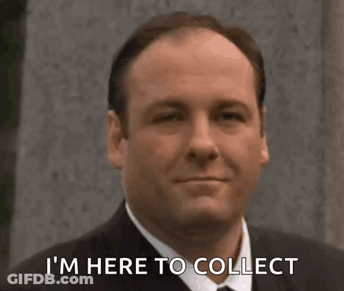 Man In Suit And Tie Saying Im Here To Collect GIF