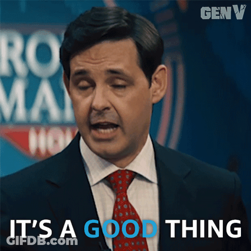 Man In Suit And Tie Saying It's A Good Thing GIF