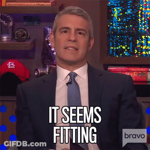 Man In Suit And Tie Saying It Seems Fitting On Bravo GIF