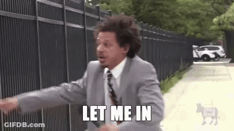Man In Suit And Tie Saying Let Me In GIF