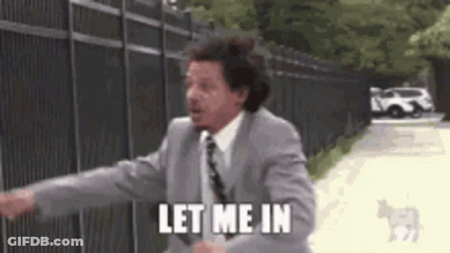 Man In Suit And Tie Saying Let Me In GIF