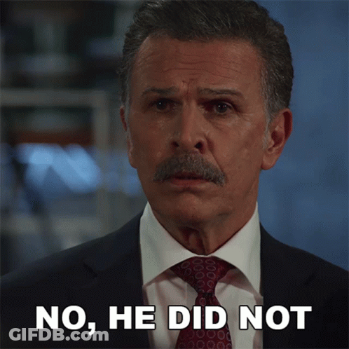 Man In Suit And Tie Saying No He Did Not GIF