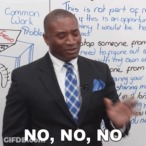 Man In Suit And Tie Saying No No No GIF