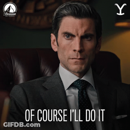 Man In Suit And Tie Saying Of Course I'll Do It GIF