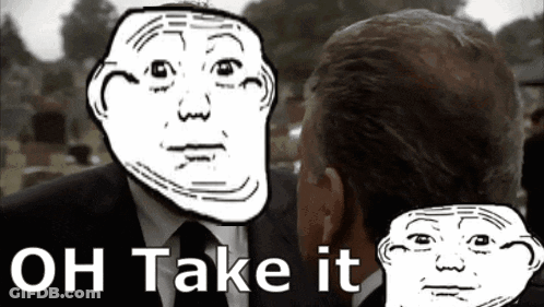 Man In Suit And Tie Saying Oh Take It Above Him GIF