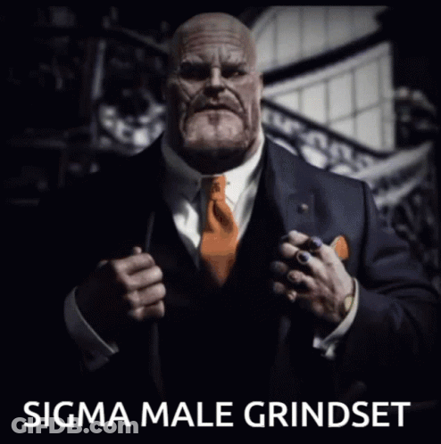 Man In Suit And Tie Saying Sigma Male Grindset GIF