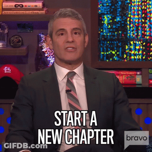 Man In Suit And Tie Saying Start A New Chapter GIF