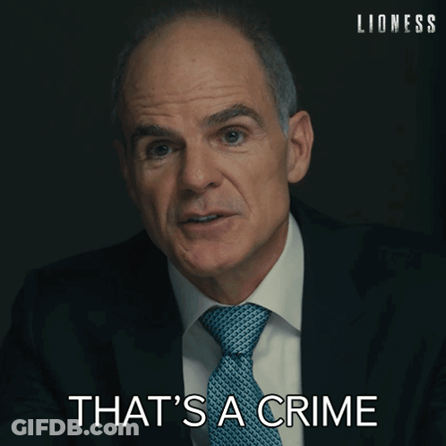 Man In Suit And Tie Saying That's A Crime GIF