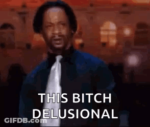 Man In Suit And Tie Saying This Bitch Delusional GIF