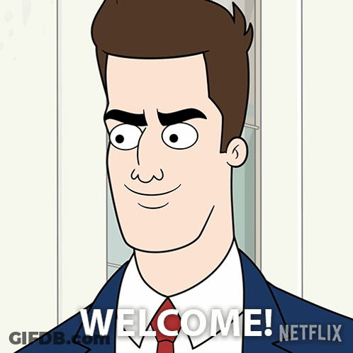 Man In Suit And Tie Saying Welcome Netflix GIF