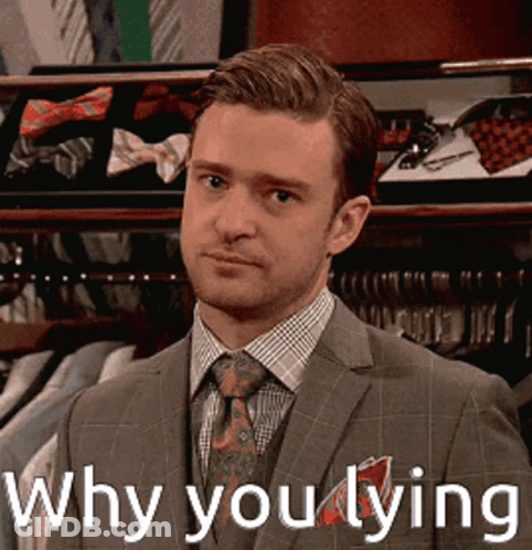 Man In Suit And Tie Saying Why You Lying GIF