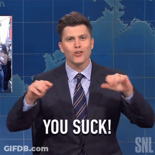 Man In Suit And Tie Saying You Suck GIF