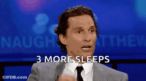 Man In Suit And Tie Says 3 More Sleeps GIF
