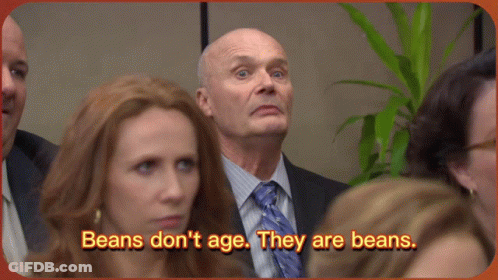 Man In Suit And Tie Says Beans Don't Age They Are Beans GIF